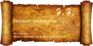 Herbst Hajnalka névjegykártya